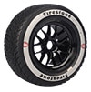 race tire with gray sidewall