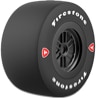race tire with black sidewall